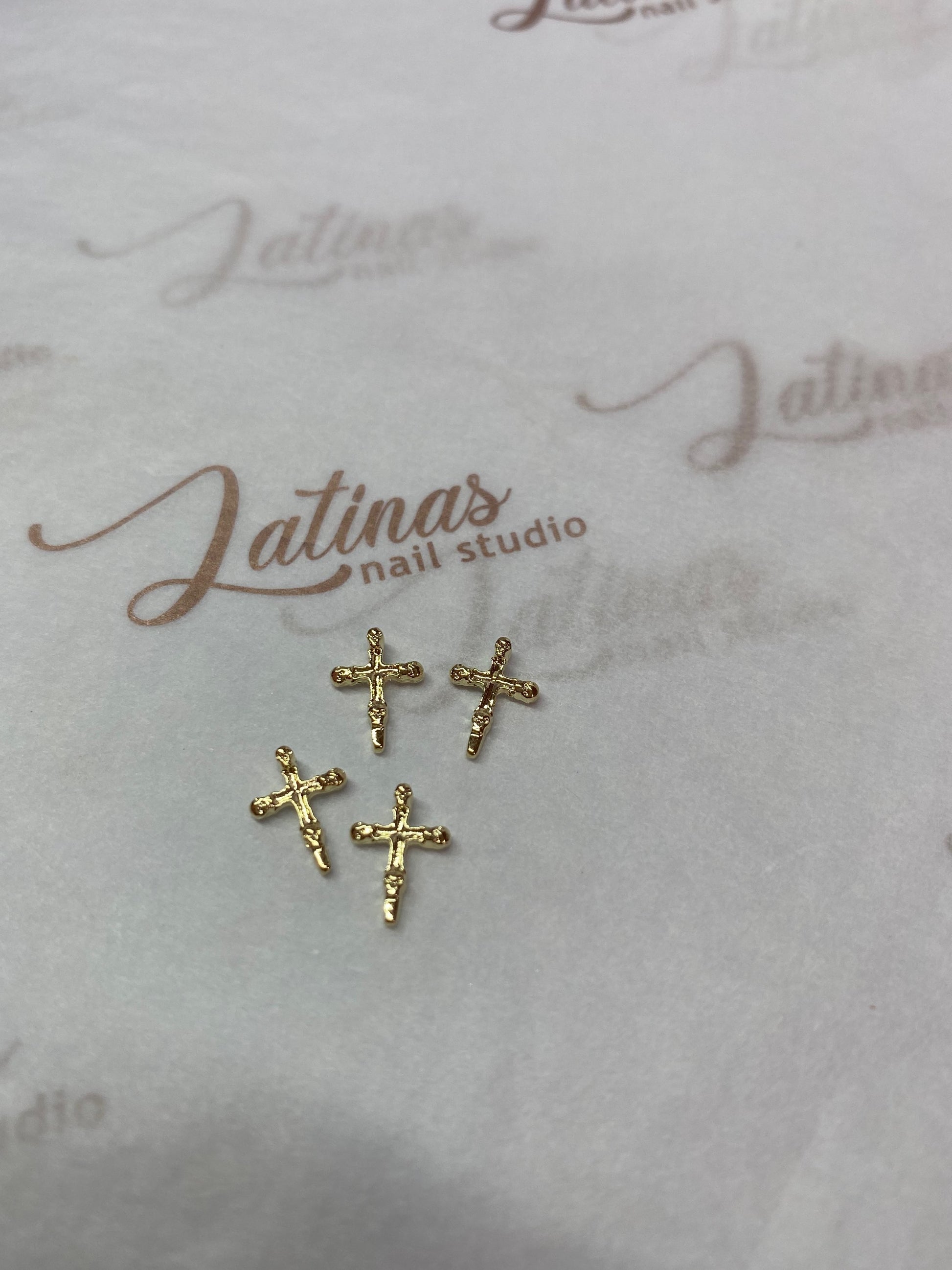 Cross Charm 4pcs Color Gold image 0