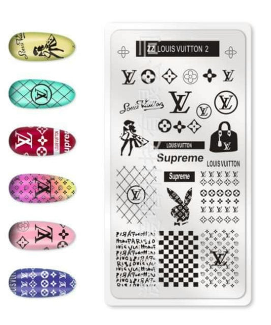 Nail Art Stamping Plate LV, Play, Sup.  image 0