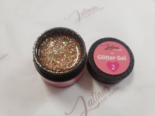 Latinas Nail Studio Glitter Gel  10g Rose Gold image 0