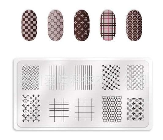Nail Art Stamping Plate LV Lines image 0