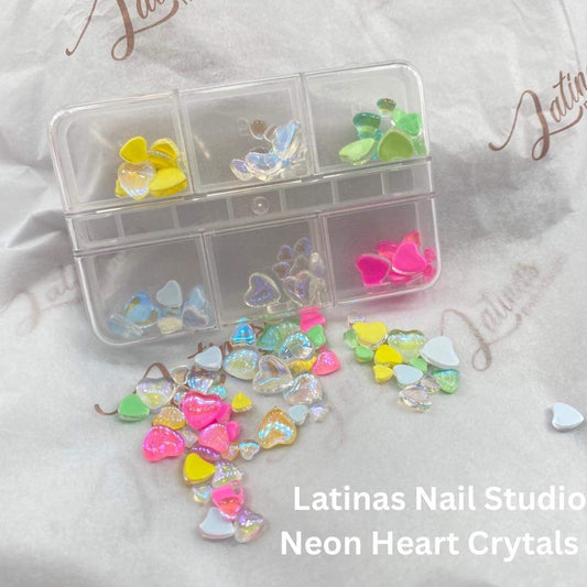 Heart Neon AB Crystals Mix Sizes  image 0