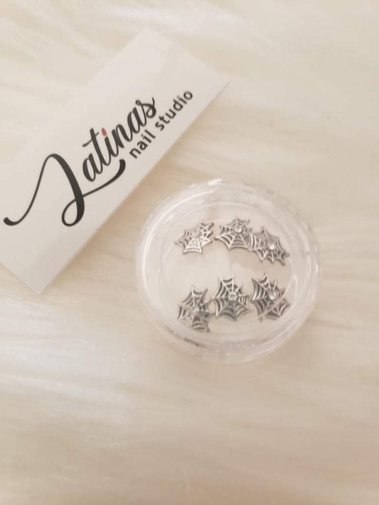 Halloween Silver Spider Web  Jewelry decoration 6pz image 0