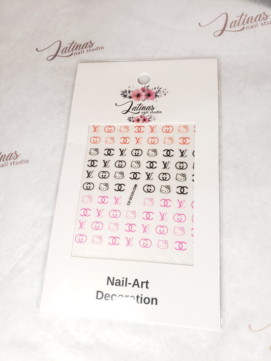 Latinas Nail Studio Nail Art Sticker HK LV CC 03 image 0