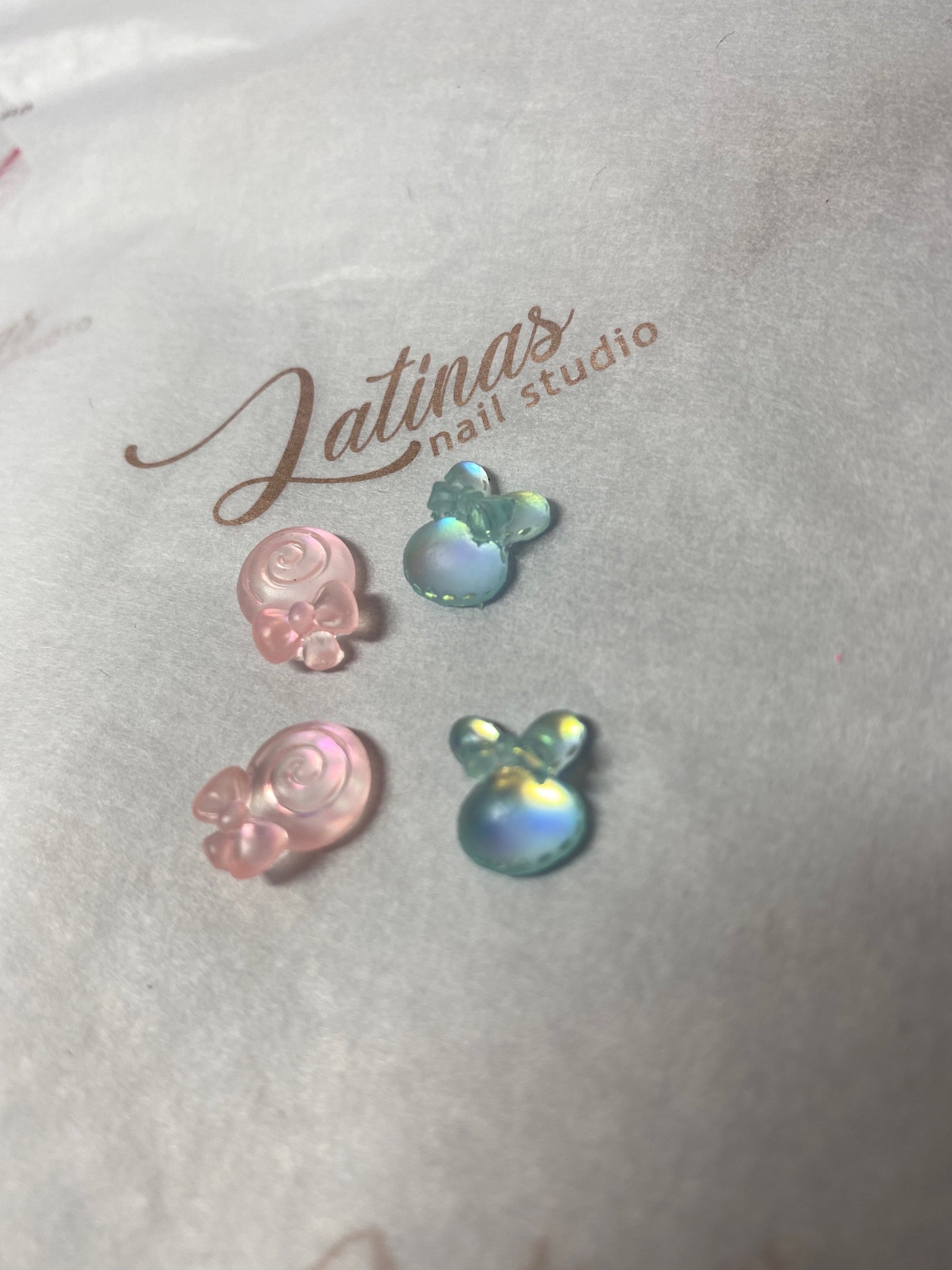 Lollipop & Bunnies Nail Charm image 0