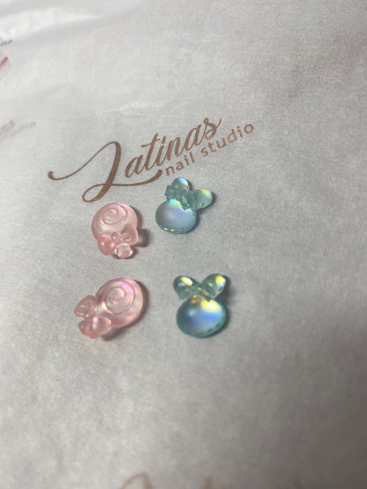 Lollipop & Bunnies Nail Charm image 0