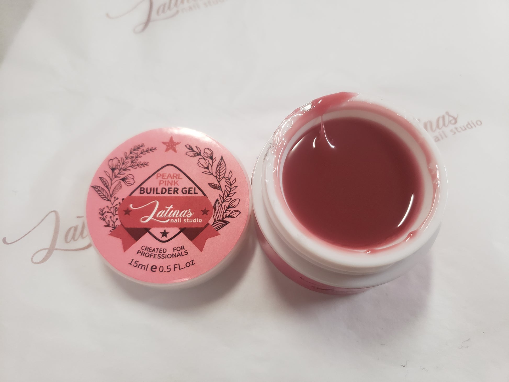 Latinas Nail Studio Builder Gel Pearl Pink .5oz image 1