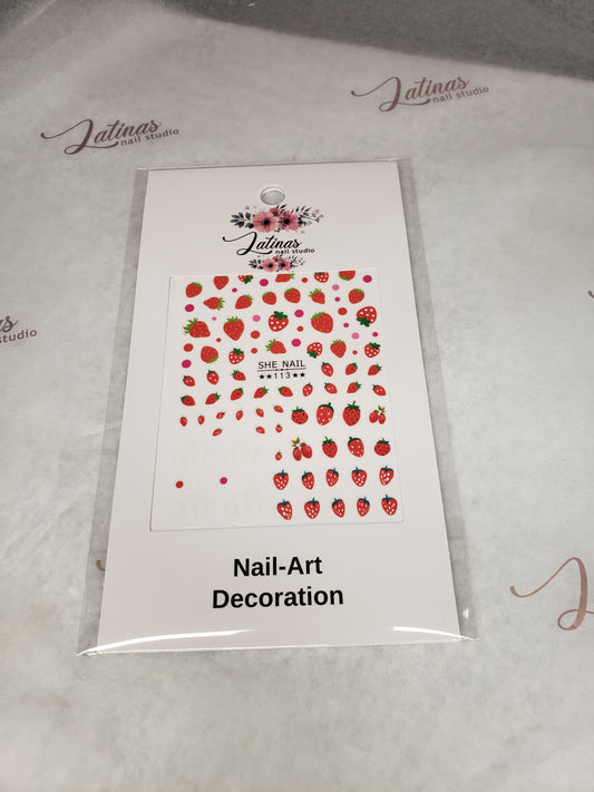 Latinas Nail Studio Nail Art Sticker Strawberry  113 image 0