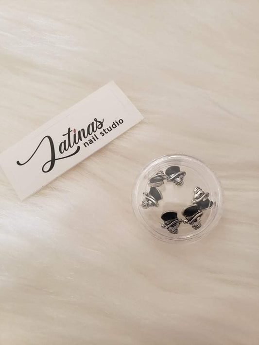 Halloween Silver Skulls decoration 6pz image 0