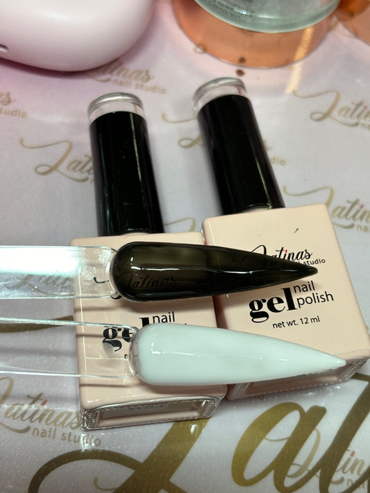 Latinas N  S  Rubber Gel Set Milky W & Black  image 0