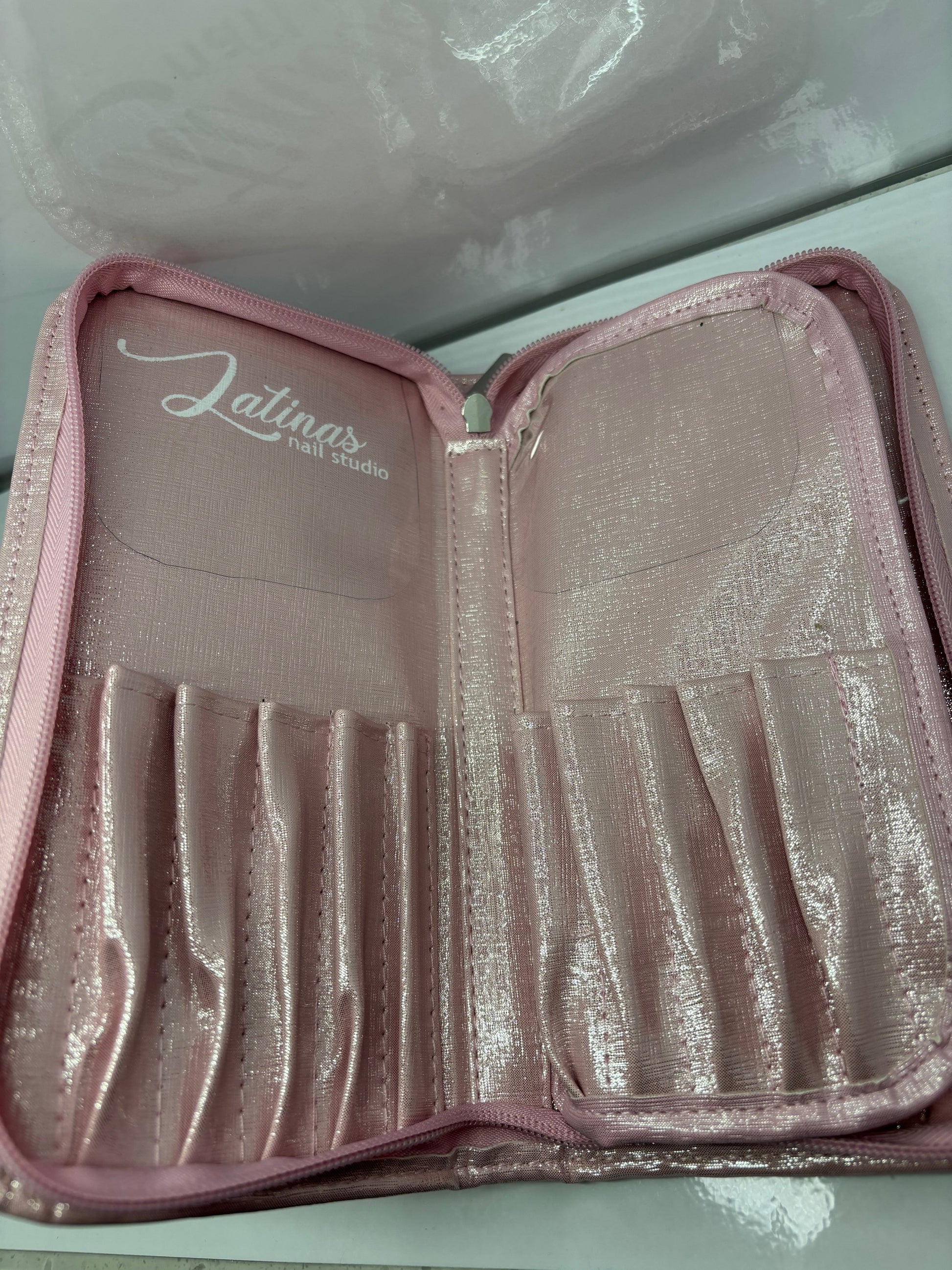 Latinas Nail Studio Brush Case Pink Bling Shine  image 2